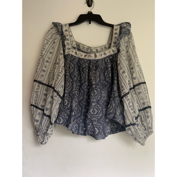 Free People Mixed Print Blouse - Picture 4 of 8